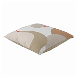 Подушка декоративная хлопковая бежевого цвета с абстрактным принтом Elysian Flow Sand варинант исполнения - 1 | Loft Concept в Омске