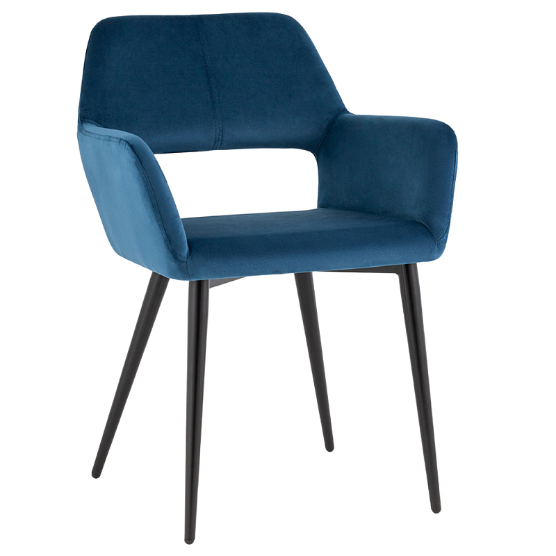 Стул с подлокотниками синий NEASAN STOOL Синий Черный Стул с подлокотниками синий NEASAN STOOL Синий Черный в Омске | Loft Concept