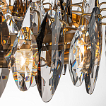 Люстра подвесная круглая с овальными подвесками из стекла дымчатого цвета Harlow Crystal Round варинант исполнения - 2 | Loft Concept в Омске