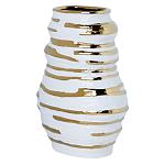 Ваза белая с рельефной поверхностью и золотыми полосами Vase Beehive варинант исполнения - 1 | Loft Concept в Омске