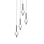 Люстра светодиодная каскадная с 4-мя сферическими стеклянными плафонами Splatter варинант исполнения - 2 | Loft Concept в Омске