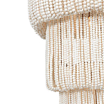 Трехъярусная люстра с подвесками из круглых деревянных бусин белая White Beads Three-tier Chandelier  варинант исполнения - 5 | Loft Concept в Омске
