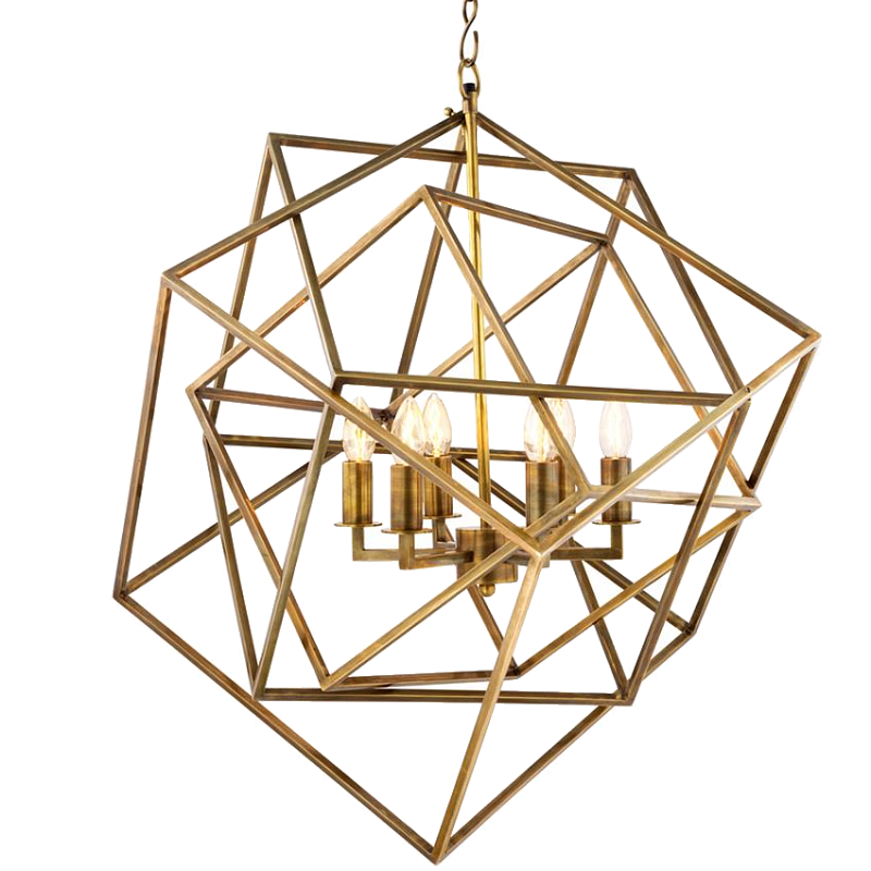 Люстра Lantern Matrix Brass Латунь в Омске | Loft Concept 