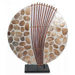 Настольная лампа из перламутра и дерева на подставке Indonesian Shell варинант исполнения - 2 | Loft Concept в Омске