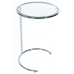 Приставной столик на серебристом основании с столешницей из стекла Noir варинант исполнения - 1 | Loft Concept в Омске