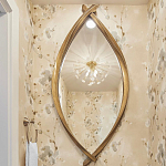 Зеркало овальное в деревянной золотистой раме Oval Gold Lines варинант исполнения - 3 | Loft Concept в Омске