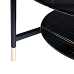 Стол журнальный круглый черный с полкой Inherence варинант исполнения - 5 | Loft Concept в Омске