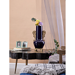 Ваза темно-синяя фарфоровая с бронзовыми ручками и ножками Eden Garden варинант исполнения - 6 | Loft Concept в Омске