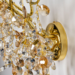 Бра золотого цвета с ветвями и прозрачными хрустальнымих подвесками Droplet Chandelier варинант исполнения - 6 | Loft Concept в Омске