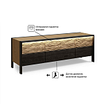 ТВ тумба 2 двери и 2 ящика с подсветкой на рельефном фасаде Warm Industrial варинант исполнения - 8 | Loft Concept в Омске