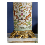 Ваза высокая из фарфора на бронзовом основании Turquoise Blooming Garden варинант исполнения - 7 | Loft Concept в Омске