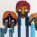 Вязаный Арт-Объект на стену из трех элементов Triptych варинант исполнения - 1 | Loft Concept в Омске