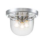 Потолочный светильник для ванных комнат с круглым стеклянным плафоном и тремя лампами Quoizel варинант исполнения - 6 | Loft Concept в Омске