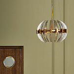 Люстра круглая с прозрачными элементами в форме полумесяца Crystal Crescent варинант исполнения - 5 | Loft Concept в Омске