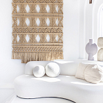 Панно на стену плетеное Макраме бежевый цвет  варинант исполнения - 3 | Loft Concept в Омске