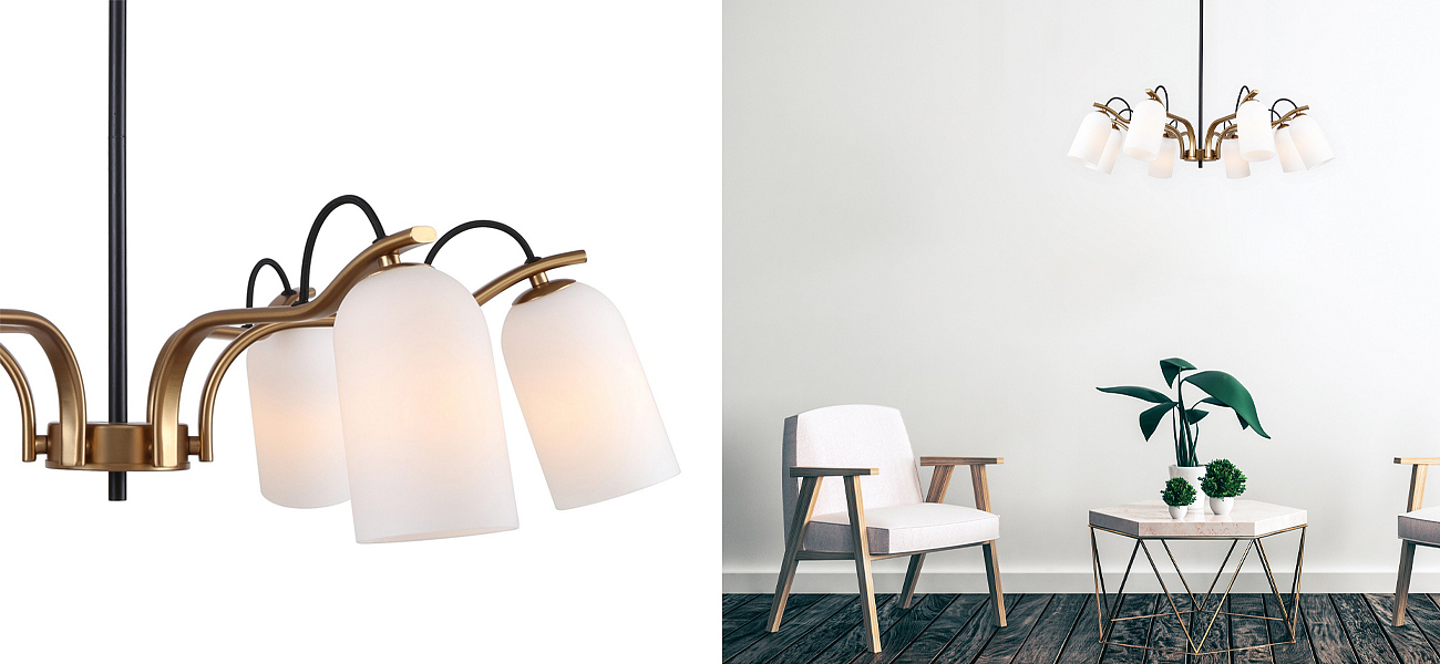 Люстра с белыми плафонами May-lily Люстра с белыми плафонами May-lily - Loft-Concept в Омске