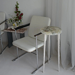 Круглый журнальный столик со столешницей из эпоксидной смолы Epoxy Resin Flowers Coffee Table варинант исполнения - 2 | Loft Concept в Омске