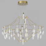 Люстра подвесная из металла с прозрачными подвесками из хрусталя Quasar 93 варинант исполнения - 6 | Loft Concept в Омске