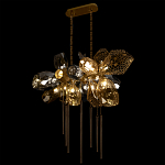 Люстра подвесная с 18-ю стеклянными плафонами с вертикальными подвесками Gilded Mirage  варинант исполнения - 6 | Loft Concept в Омске