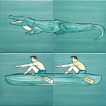 Плитка с узором Крокодил байдарочник варинант исполнения - 1 | Loft Concept в Омске