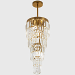 Многоярусная люстра с прямоугольными хрустальными подвесками Allard Crystal Chandelier варинант исполнения - 3 | Loft Concept в Омске