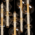 Люстра с плафонами из прозрачного и янтарного стекла в виде шаров и ромбов Gabriel Scott Luna варинант исполнения - 6 | Loft Concept в Омске