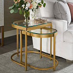 Комплект из 2-х приставных столиков на металлическом основании цвета латунь Ambassador варинант исполнения - 4 | Loft Concept в Омске