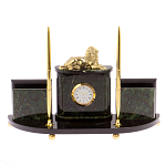 Настольный канцелярский набор из нефрита с декором в виде льва Golden Lion варинант исполнения - 1 | Loft Concept в Омске