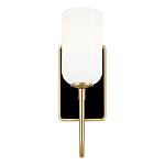  Бра с прямоугольным черным основанием и белым матовым цилиндрическим плафоном Kichler варинант исполнения - 10 | Loft Concept в Омске