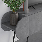 ТВ-тумба серая с 2-мя откидными дверцами и 2-мя открытыми полками CAPSULE TV STAND RETRO GREY варинант исполнения - 4 | Loft Concept в Омске