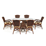 Комплект обеденный из ротанга Eloise grand варинант исполнения - 1 | Loft Concept в Омске