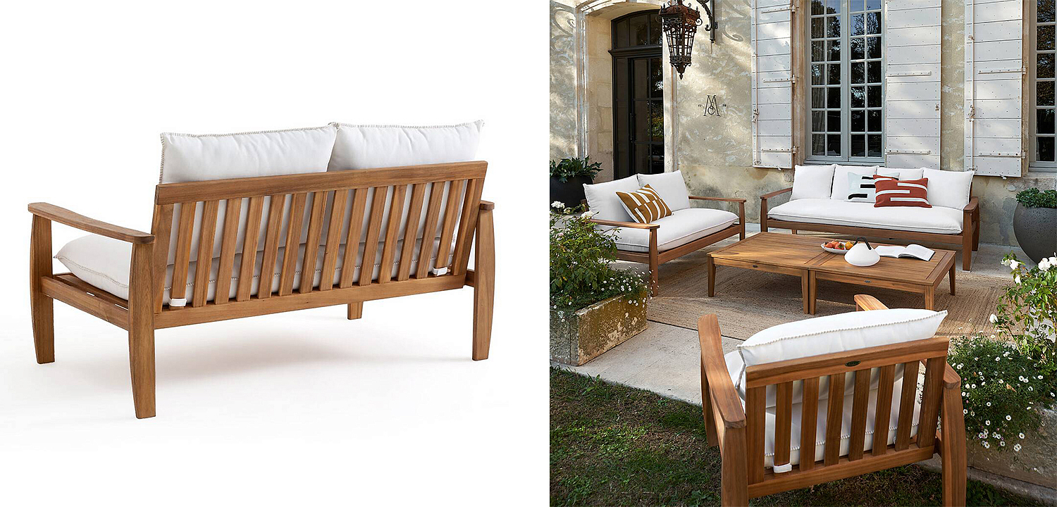 Уличный диван с деревянным каркасом Jensen Sofa Уличный диван с деревянным каркасом Jensen Sofa - Loft-Concept в Омске