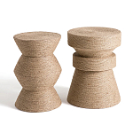 Приставной стол с отделкой из джута Juti D35 см варинант исполнения - 5 | Loft Concept в Омске