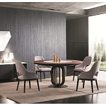 Обеденный стол круглый на чёрном фигурном основании Bosnia dinning table  варинант исполнения - 2 | Loft Concept в Омске