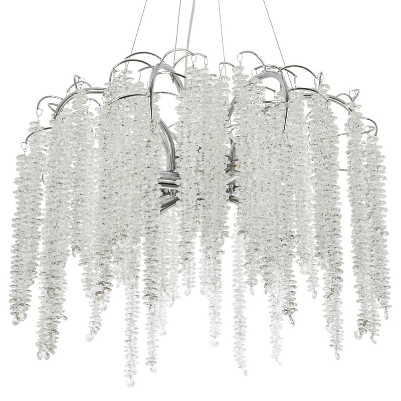 Люстра с хрустальными подвесками Bunch of Crystal Berries Silver Chandelier 8 Серебряный Прозрачный Люстра с хрустальными подвесками Bunch of Crystal Berries Silver Chandelier 8 Серебряный Прозрачный в Омске | Loft Concept