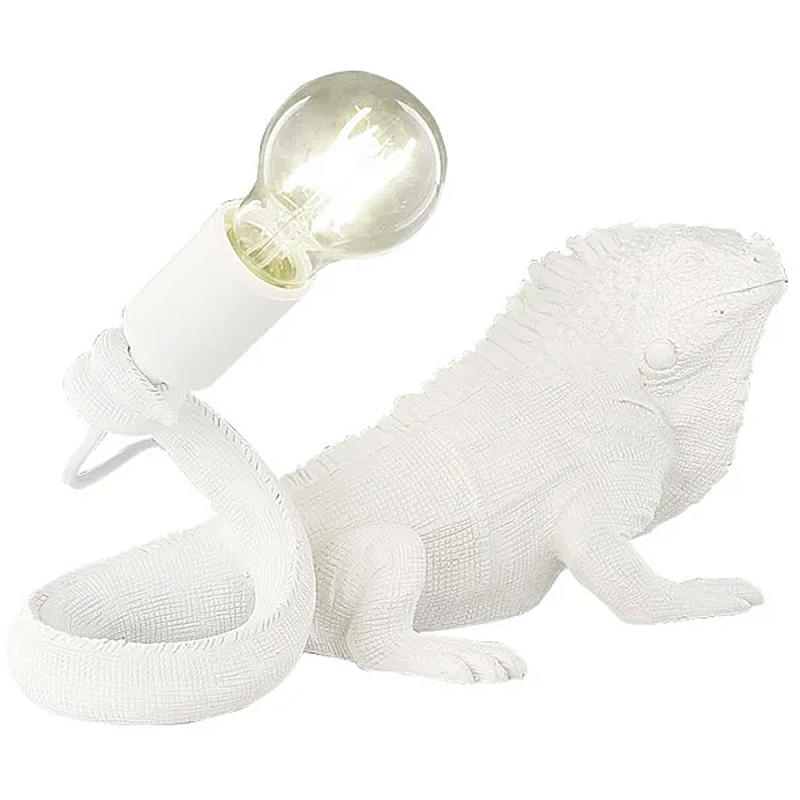Настольная лампа в виде ящерицы Игуана Iguana Table Lamp Белый Настольная лампа в виде ящерицы Игуана Iguana Table Lamp Белый в Омске | Loft Concept