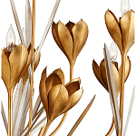 Люстра золотого цвета в виде цветков крокуса Hanging Flowers варинант исполнения - 1 | Loft Concept в Омске