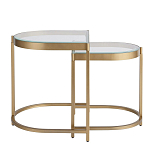 Комплект из 2-х приставных столиков на металлическом основании цвета латунь Ambassador варинант исполнения - 2 | Loft Concept в Омске