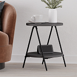 Стол приставной с 2-мя круглыми столешницами цвета антрацит ESSEL SIDE TABLE ANTHRACITE варинант исполнения - 5 | Loft Concept в Омске