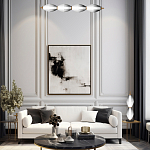 Подвесной светильник линейный в сочетании двух разных фактур стекла Enchanting варинант исполнения - 5 | Loft Concept в Омске