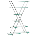 Стеллаж со стеклянными полками на стальном каркасе X-ray варинант исполнения - 1 | Loft Concept в Омске