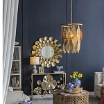 Зеркало круглое настенное в металлической раме Sunny Golden Petals варинант исполнения - 6 | Loft Concept в Омске