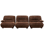 Кресло без подлокотников коричневое ну круглых деревянных ножках Loup Plush Armchair Brown варинант исполнения - 3 | Loft Concept в Омске