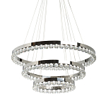 Люстра с тремя кольцами цвета хром и прозрачными хрустальными шарами по периметру Sacramento Transparent Balls Chandelier варинант исполнения - 1 | Loft Concept в Омске