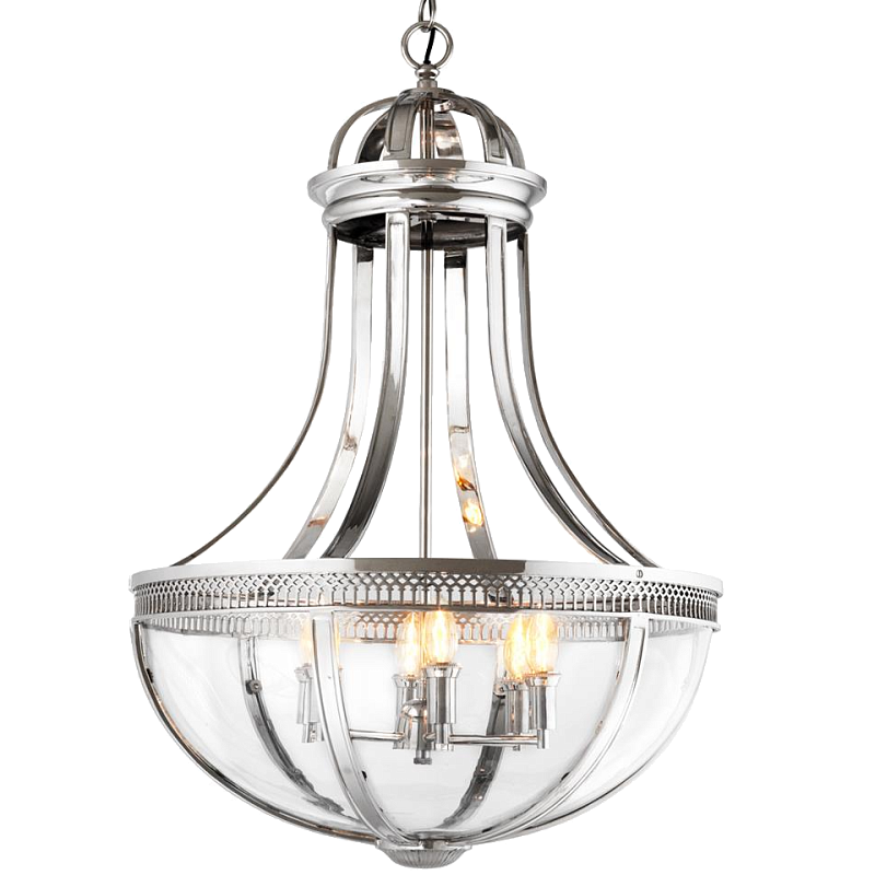Люстра Lantern Capitol Hill L Nickel Никель Прозрачный (Transparent) в Омске | Loft Concept 