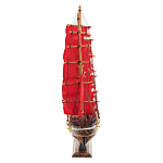 Декоративная модель деревянного парусника с красными парусами в подарочной упаковке With The low варинант исполнения - 3 | Loft Concept в Омске