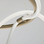 Люстра подвесная круглая золотого цвета с белыми изогнутыми световыми линиями Luke Lampco Tracer Lamp варинант исполнения - 7 | Loft Concept в Омске