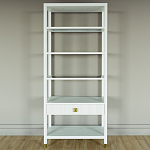 Стеллаж Elsa Dreams White со стеклянными полками и ящиком варинант исполнения - 4 | Loft Concept в Омске