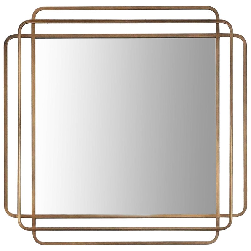 Квадратное настенное зеркало Arbela Mirror Латунь Квадратное настенное зеркало Arbela Mirror Латунь в Омске | Loft Concept