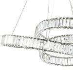 Подвесная люстра в виде изогнутых колец с хрустальным декором Ring Horizontal Oculus Chrome Light Chandelier варинант исполнения - 3 | Loft Concept в Омске